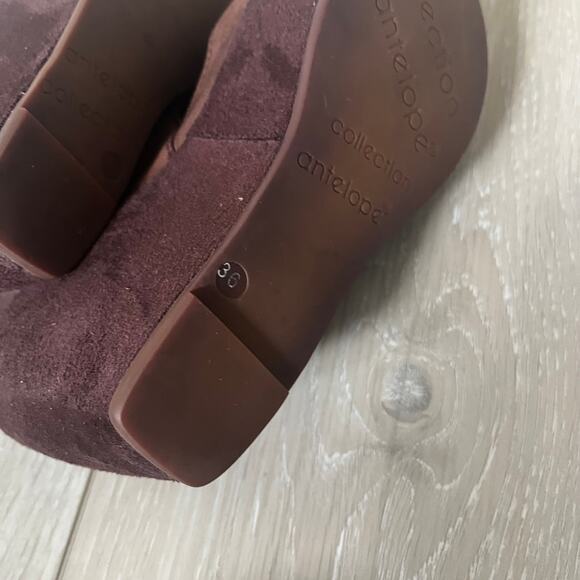 Antelope Women's 36 / US 5-5.5 Brown Leather Suede Wedge Heel Platform Sandal - Picture 6 of 6